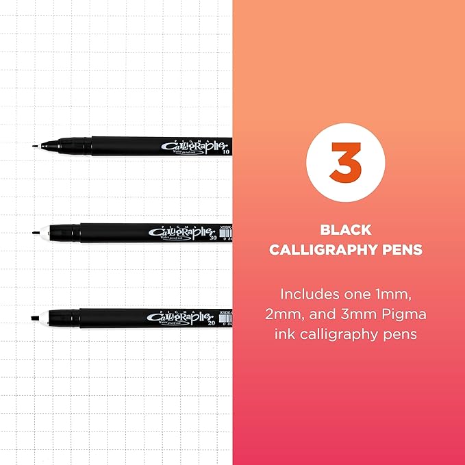 SAKURA 50319 3-Piece Pigma Blister Card Calligrapher Pen Set - Image 2