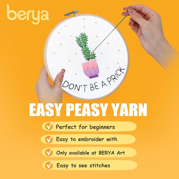 BERYA Cactus Embroidery Kit Including Video Step by Step Instructions - Image 6