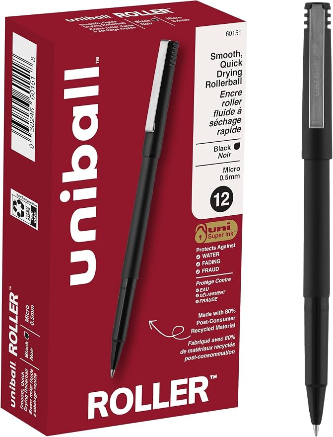 uniball Roller Rollerball Pens, Micro Point by uni-ball