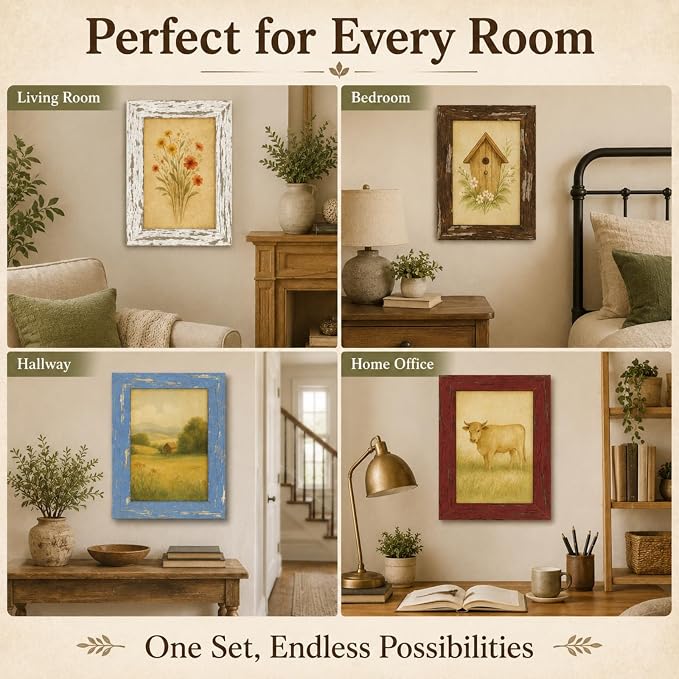 puthiac 11x14 Rustic Farmhouse Picture Frame, Denim Blue, 1 Pack | Distressed - Image 6