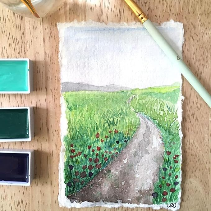 LEATHER VILLAGE Handmade Rough Textured Watercolor Paper 6x8 Inches, sketching - Image 6