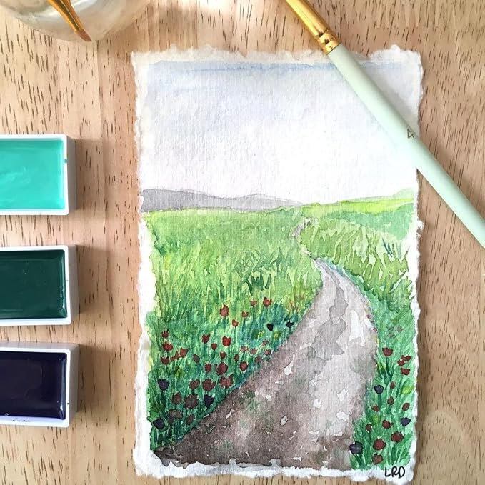 LEATHER VILLAGE Handmade Rough Textured Watercolor Paper 7.5x11.5 in White | 50 - Image 6