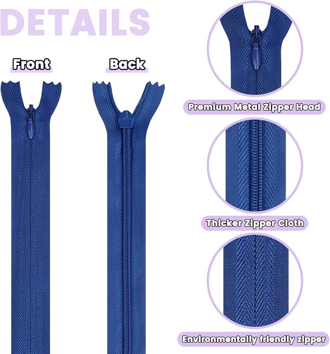 12 Inch Zippers, DOITEM 24 pcs 30cm/12 Inch Zippers - Image 4