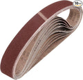 HARFINGTON 1 x 18 Inch Sanding Belts, 10 Pcs 80 Grits Aluminum Oxide Abrasive Belt Sander File Belt for Woodworking, Metal Polishing, Knife Sharpener