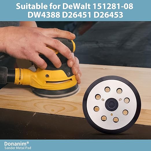 5 Inch 8 Hole Hook and Loop Metal Orbital Sander Pad Compatible with Makita BO5010 BO5030 BO5031 BO5041 XOB01Z Random Orbital Sander, 3 Screw Holes Sanders Replacement Pad Part for 743081-8 743051-7
