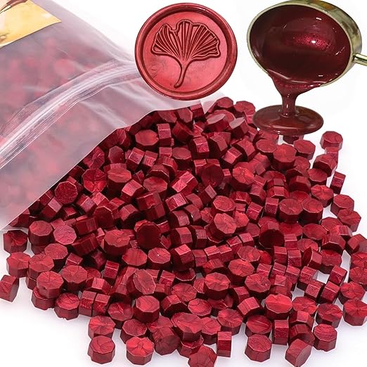 300 Pcs Wax Seal Beads Wine Red, Atopbb Premium Sealing Wax Beads by Unknown
