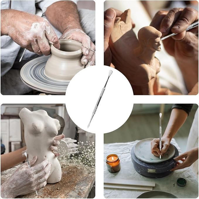 3 PCS Wax Carving Tools Stainless Steel Spoon, Double-Ended Sculpting Tools | - Image 5