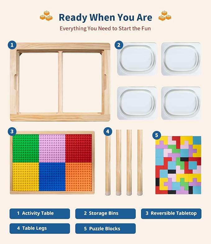 28" Kids Activity Table, Compatible - Image 8