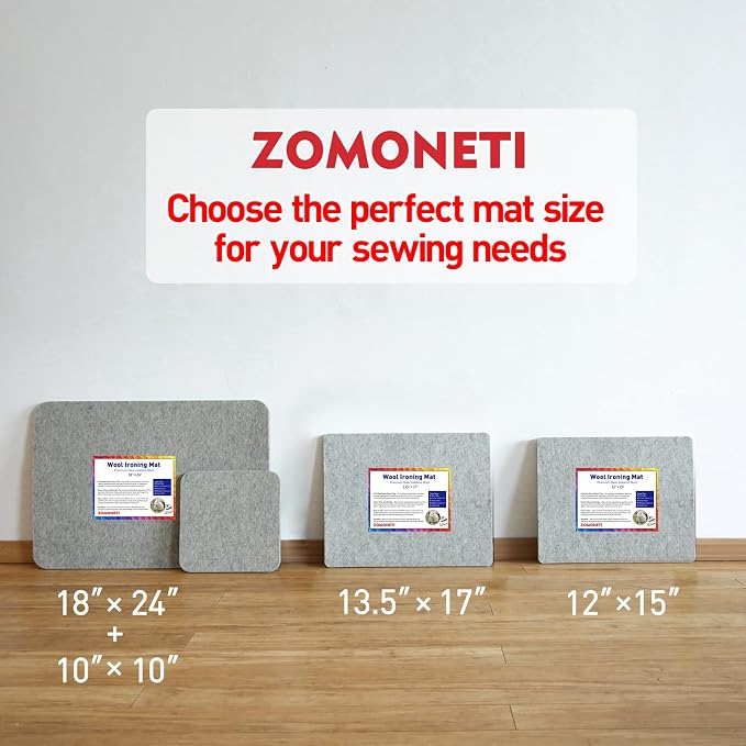 ZOMONETI 24" x 18" + 10" x 10" Wool Pressing Mat 100% New Zealand Felted Wool - Image 6