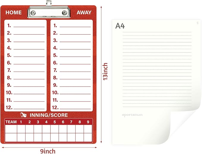 WISYOK Dry Erase Baseball Clipboard, Double Sided, Lineup Board - Image 2
