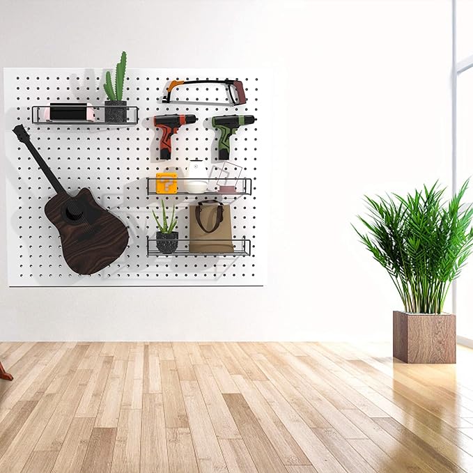 Pegboard Shelves, Peg Board Hooks, for Organizing Various Tools, 2 Packs, Black