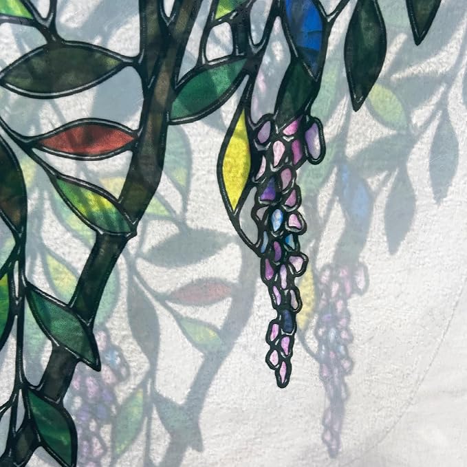 Original Hand Drawn Stained Glass Window Hanging Cling, 38.58"X39.37" - Image 4