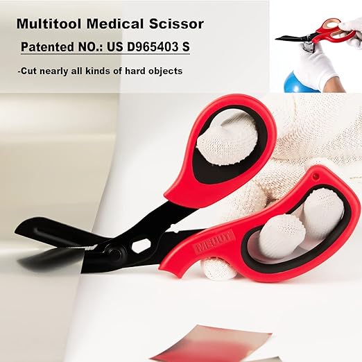 MEUUT 2 Pack Trauma Shears Patented Bandage Scissors - Medical Supplies with 8 inch Heavy Duty Medical Scissors for EMT Workers Nurses