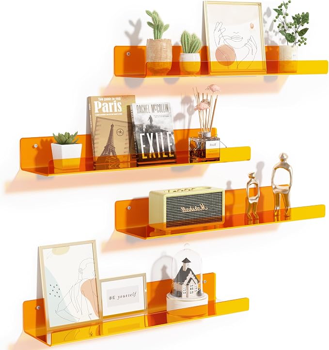 upsimples 4 Pcs 15" Acrylic Shelves by upsimples
