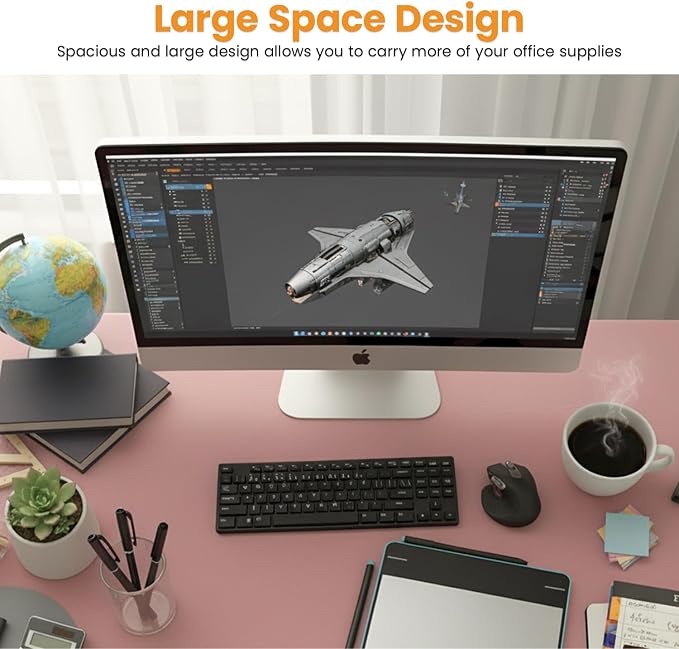 PayLessHere | 32 Inch Computer Desk | Pink | Office Desk - Image 6