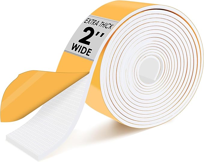 Pipe Insulation Tape, Outdoor Water Pipe Insulation Wrap, Foam Insulation Tape for Outdoor Pipes Winter Freeze Protection, Heat Tape for Water Pipes, Copper Pipes, PVC, AC Line, 2in x 15ft, White