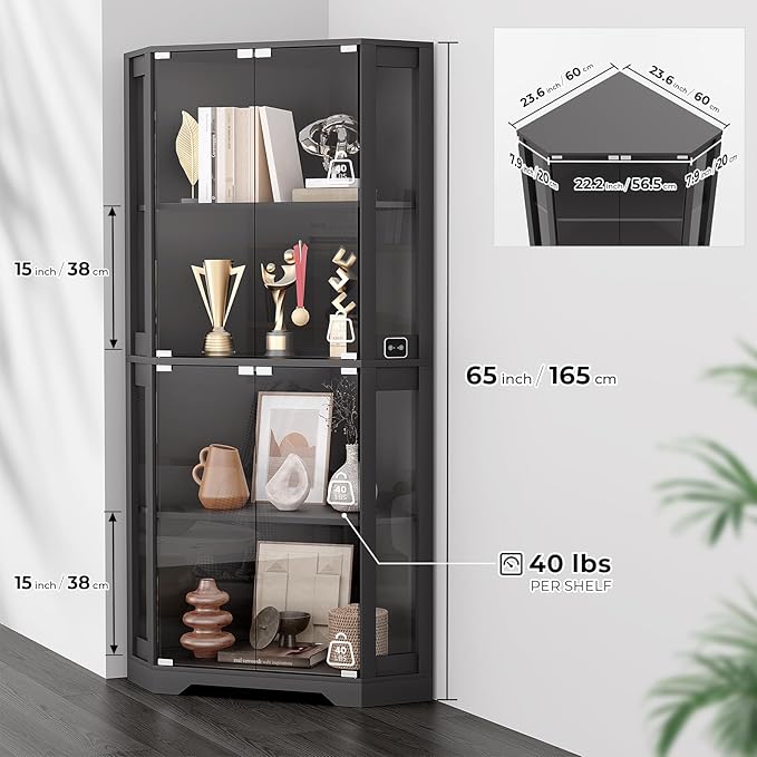 BROTTAR Lighted Corner Display Cabinet - Image 2