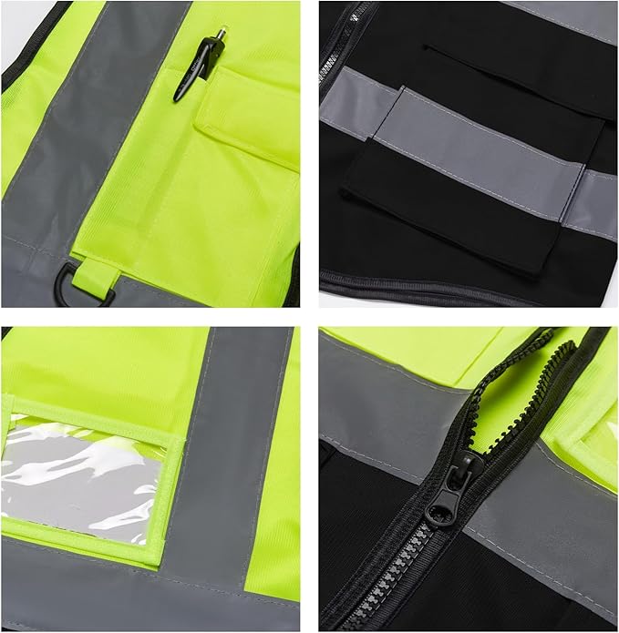 BeautyWill Custom Safety Vest Logo Class 2 High Visibility Reflevtive Vest Outdoor Protective Workwear