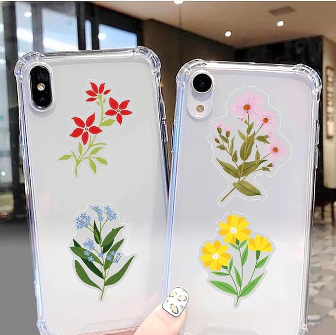 50PCS Transparent Flora Scrapbook Stickers, Flower-F | Vintage Aesthetic Flowers - Image 7