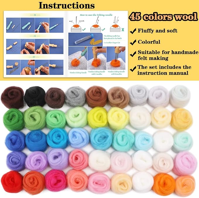 Veroave 385 PCS Needle Felting Kit, Complete Needle Felting Tools and Supplies - Image 4