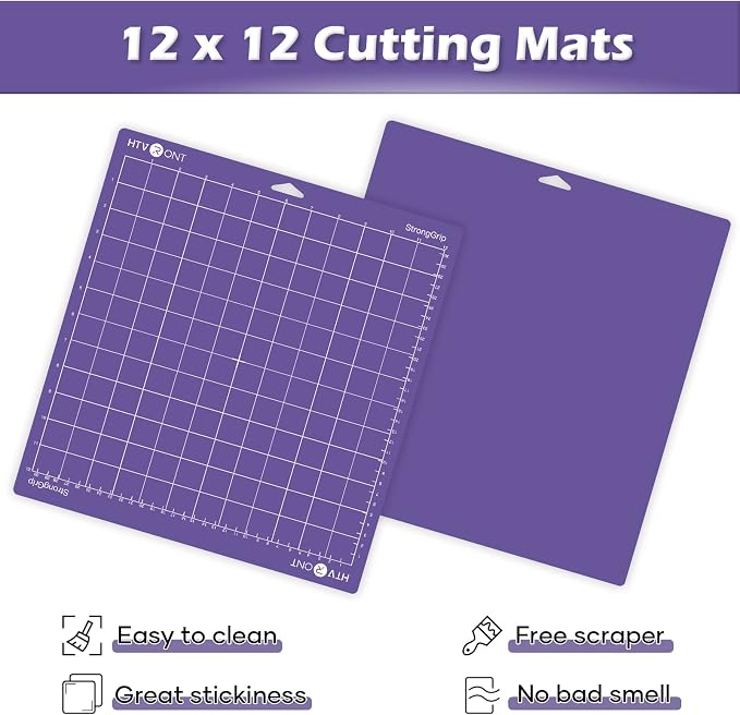 HTVRONT Strong Grip Cutting Mat, 2 Pack Cutting Mat 12x12 Compatible - Image 4