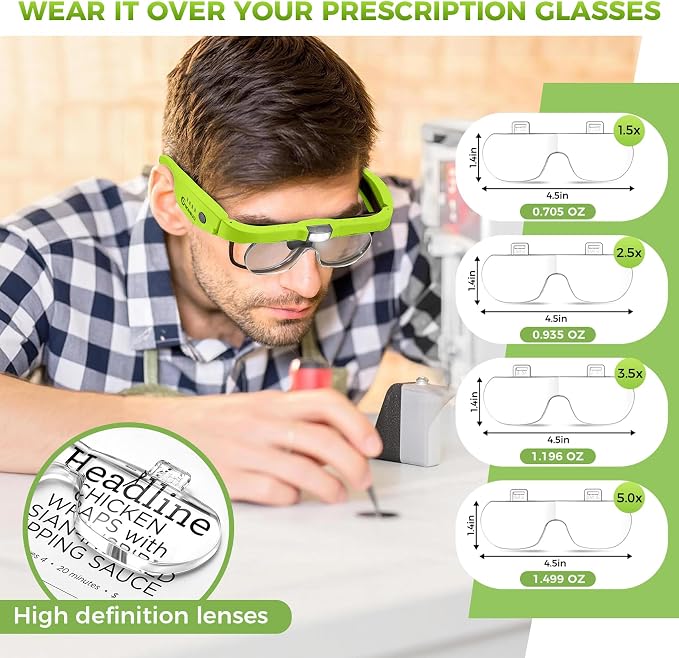 Magnifying Glass with Light, 1.5X-5.0X Magnifying Glasses, Rechargeable - Image 4