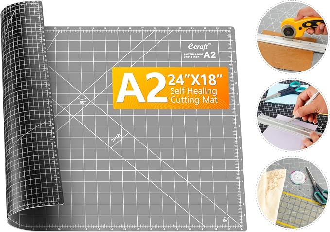 Ecraft Self Healing Cutting Mat:18" x 24" Double Sided 5-Ply Hobby Mat by ecraft