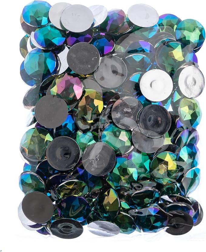 John Bead 200 Pieces 20mm, Acrylic Round Flat Back Rhinestones - Image 2