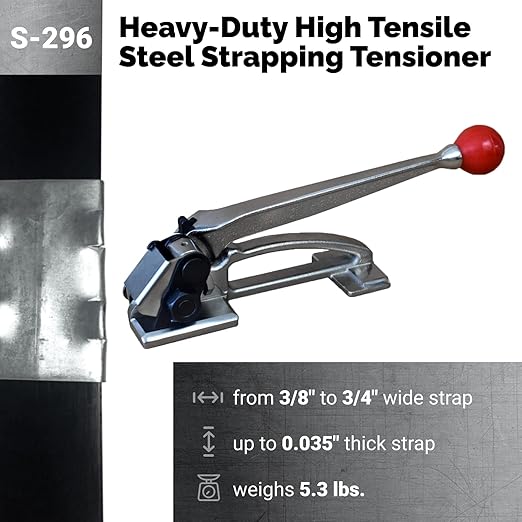 IDL Packaging - S-296 Heavy Duty High Tensile Feed-Wheel Tensioner for 3/8" to 3/4" Steel Strapping
