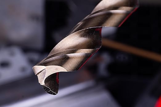 NordWolf 14-Piece M35 Cobalt Drill Bit Set for Stainless Steel, Hard Metals & Cast Iron, Jobber Length with 1/4" Hex Shank, SAE Sizes 1/16" to 3/8" in Storage Case