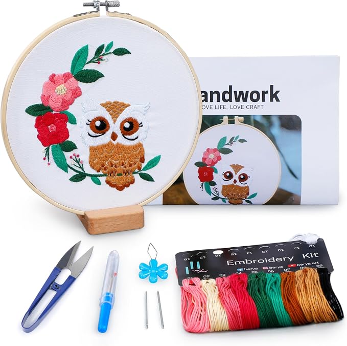 BERYA Owl Embroidery Kit, Embroidery Kit by BERYA