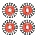 A A IN 4Pack Wire Wheel for Angle Grinder, 4 Inch Twisted Knotted Grinder Wire Wheel Brush with 5/8"-11 Threaded Arbor for Angle Grinder,Carbon Steel Wire Cup Brush for Rust,Corrosion,Paint Removal