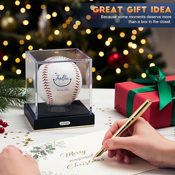 JupDec Baseball Display Case for Single Autograph Ball, UV Protected Stand Box - Image 7