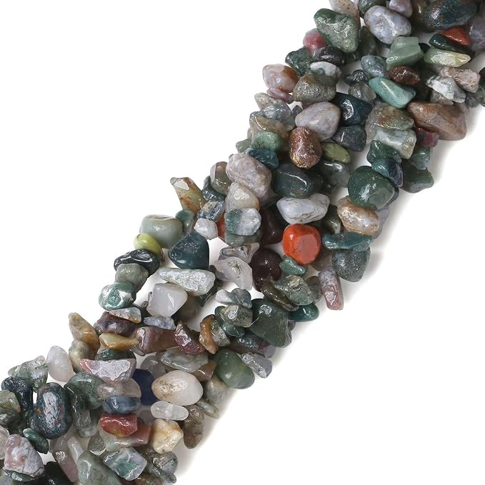 LAIDANLA Indian Agate 400pcs Natural Chip Stone Beads 5-8mm Healing Crystal - Image 2