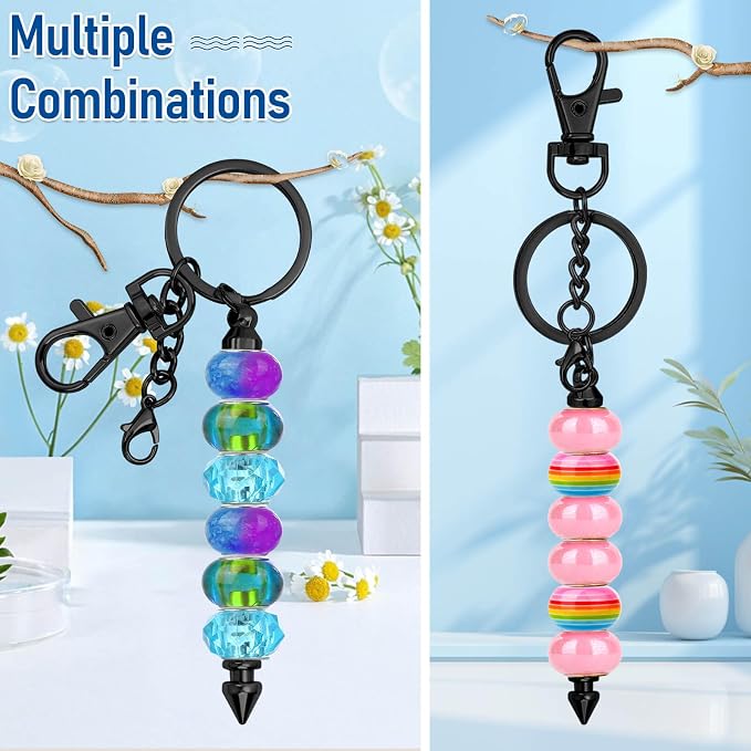 ROADPLUM 12 Pcs Beadable Keychain Bar, Alloy Blank Accessories Bulk - Image 4