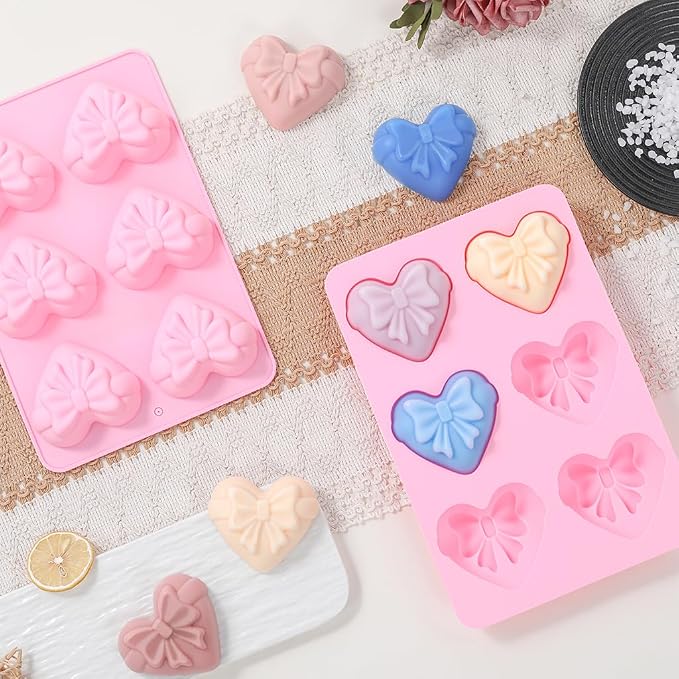 SJ Heart&Bow Shaped Silicone Mold 2 Packs, Soap Molds - Image 2
