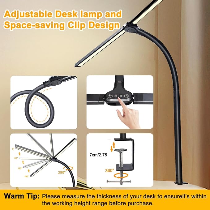 Double Head LED Desk Lamp for Office - Image 3