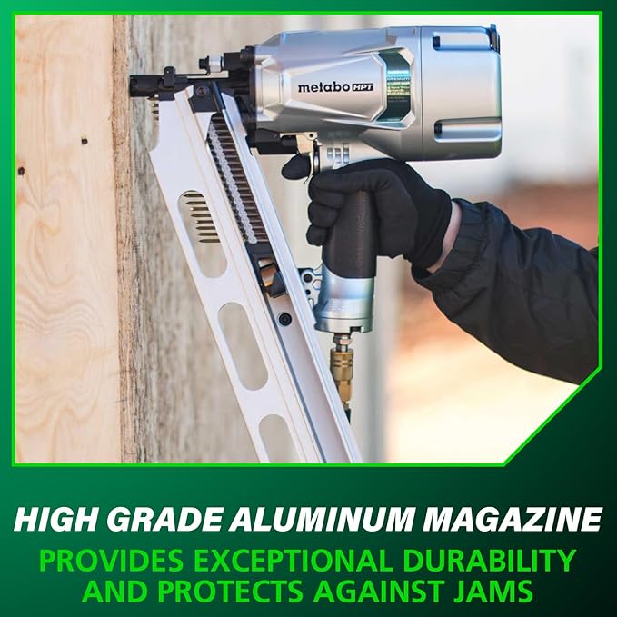 Metabo HPT Framing Nailer | High Grade Aluminum Magazine | Tool-less Depth Adjustment | Pneumatic | Framing Nails 2-Inch to 3-1/4-Inch | Rafter Hook | NR83A5(Y)