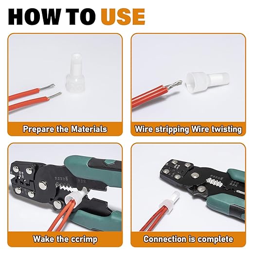 4 Values Closed End Crimp Connector Wire Crimps Caps Connectors 22-18 20-14 20-12 16-10 AWG Gauge Nylon Insulated Terminals