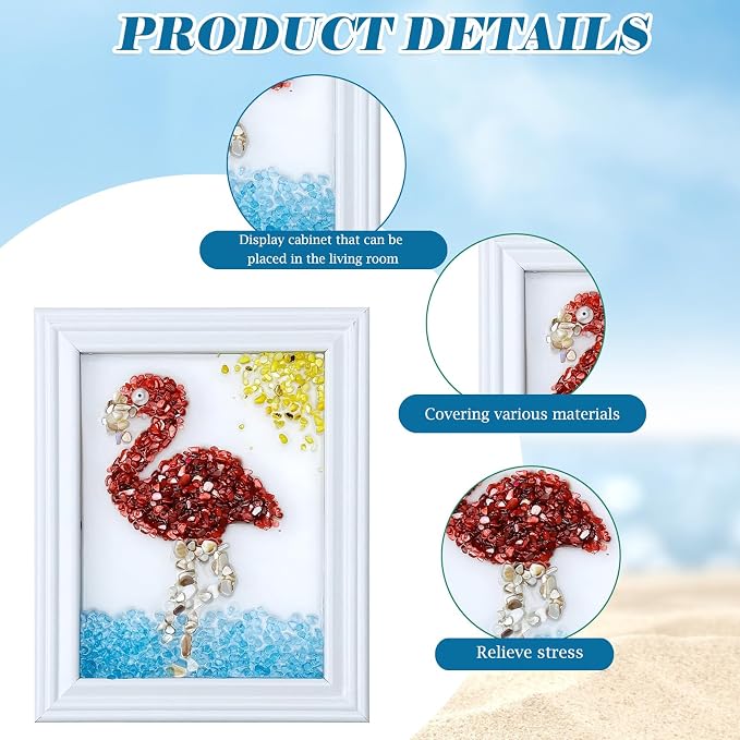 CIYOJA Sea Glass Stained Glass Kit – Flame Bird Resin Art Mosaic Kit - Image 9