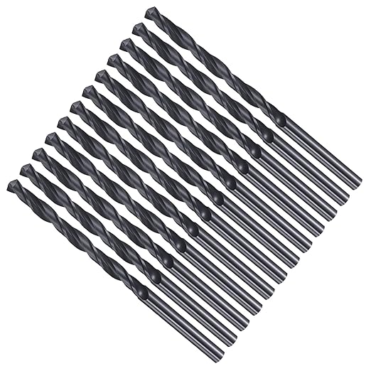 Drill Bit, 3mm Cutting Diameter, 4241 HSS Nitriding Black 118° Cutting Angle Versatile Jobber Bits - (Applications: for Drilling Plastic Wood Soft Metal), 12-Pieces