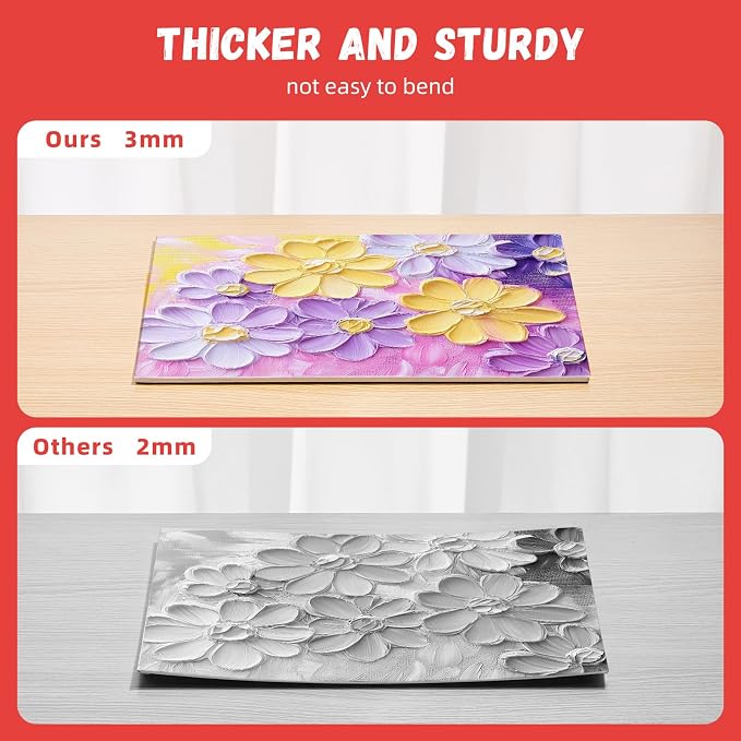 Simetufy Canvas Boards for Painting 52 Pack 8 x 10 Inch Blank Flat Canvas - Image 5