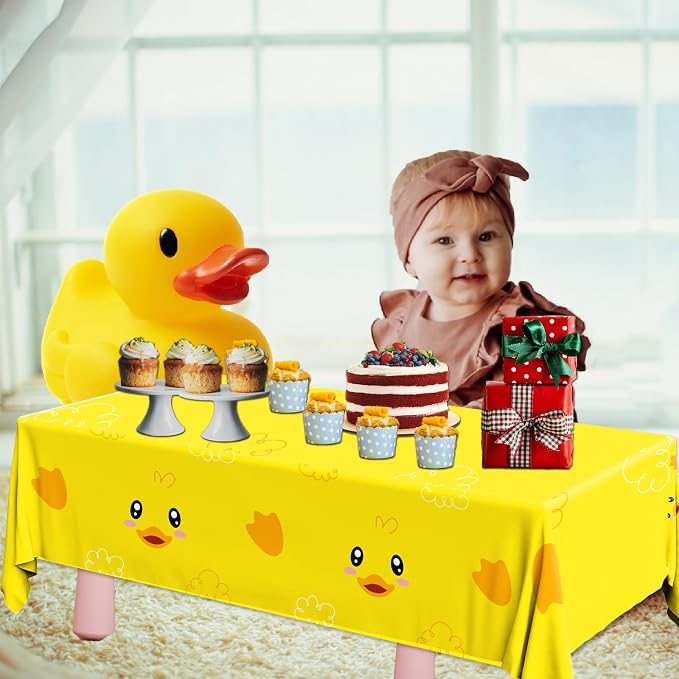 3pcs Yellow Duckie Table Cover, Waterproof & Easy to Clean, 70.8x42.5 inches - Image 5