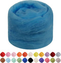 JeogYong Needle Felting Wool, 1.76oz Wool Roving Chunky Wool Yarn, Peacock Blue by JeogYong