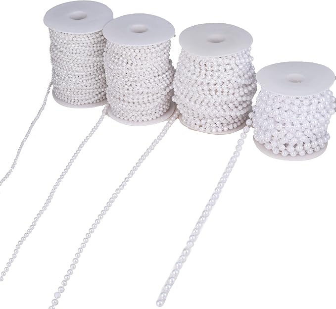 4mm Crafts Faux Pearl Beads Garland Pearl Bead Roll Strand of Pearls to - Image 5