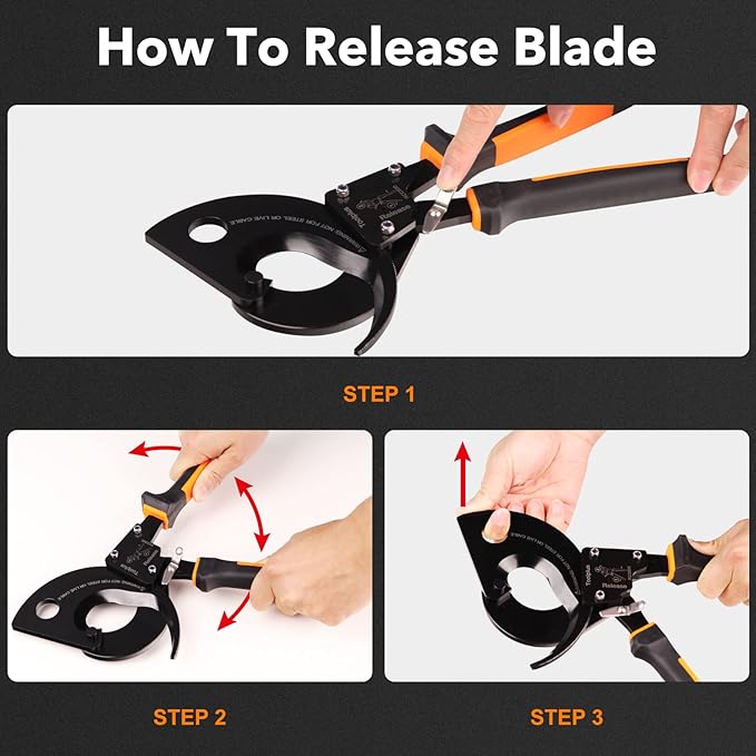 Nasop Heavy Duty Ratcheting Cable Cutter for 750MCM Copper and 1000MCM Aluminum
