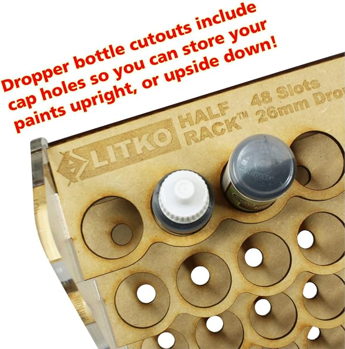 LITKO Paint Rack | Holds 48 18mL Dropper Bottles | Wall Mount | Workbench | - Image 5