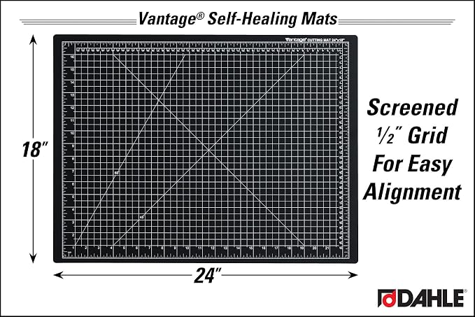 Dahle Vantage 10792 Double-Sided Premium Self-Healing Cutting Mat, 1/2" Grid - Image 4
