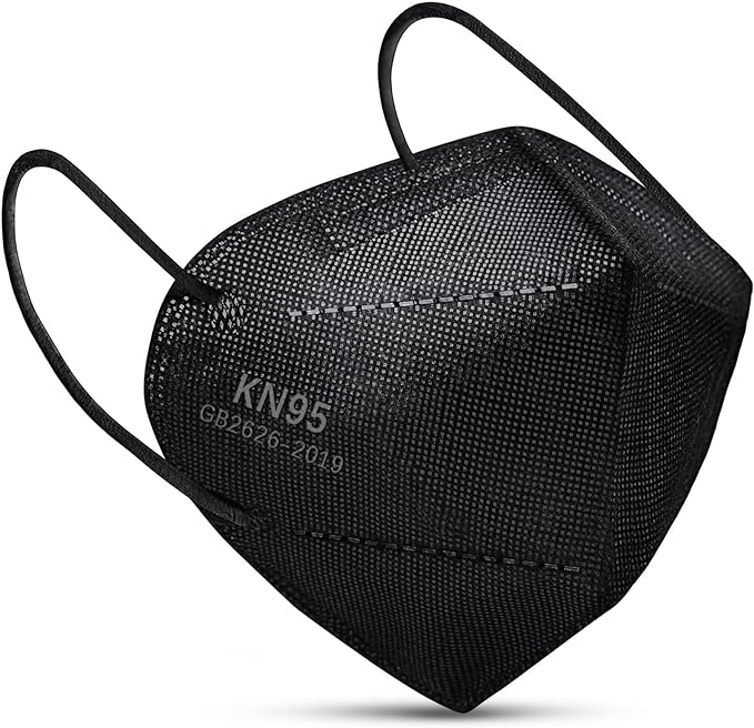 Boncare KN95 Face Masks, Black KN95 Masks 60 Pack, 5-Layer Face Masks