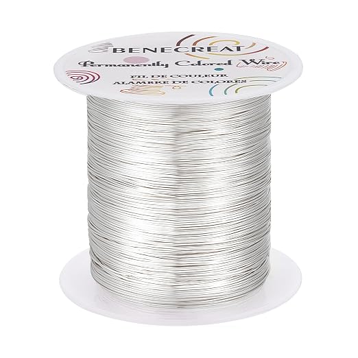 BENECREAT 24 Gauge 87 Yards Tarnish Resistant Silver Wire Jewelry Beading Wire by BENECREAT